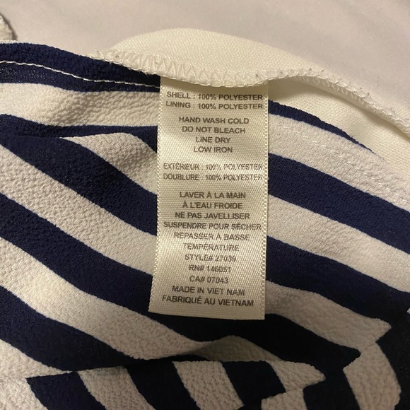 Monteau asymetrical blouse white and navy striped - Picture 8 of 8